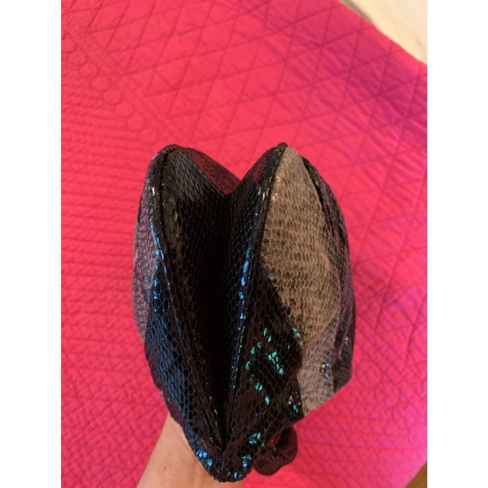 Faux snake skin 80s style clutch gray black - Picture 7 of 7